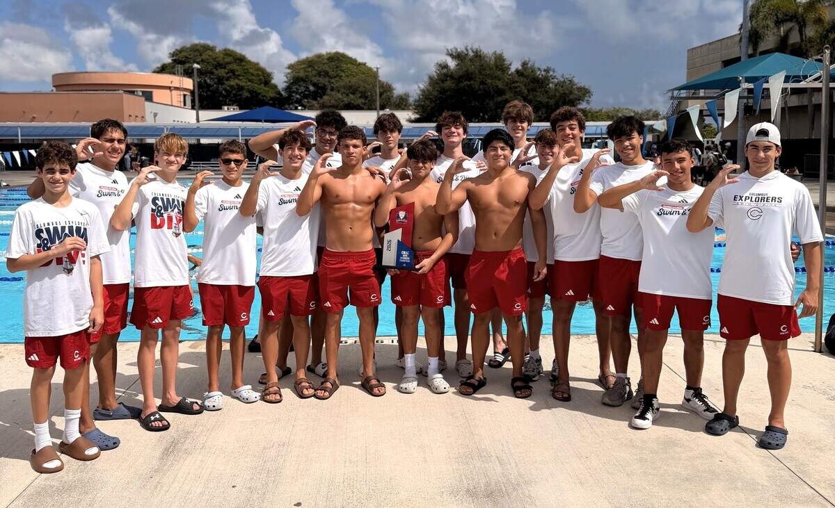 The GMAC champion Columbus boys’ swim team.